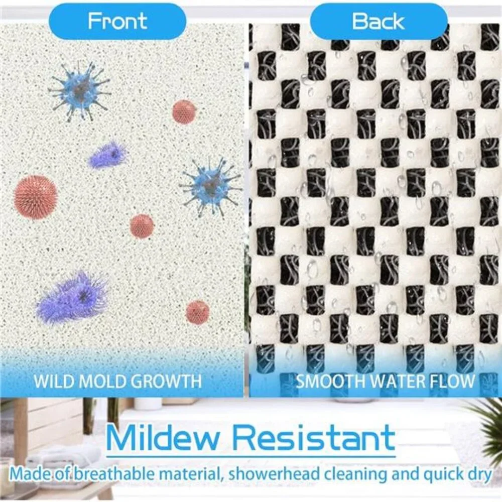 Non Slip Bathtub Mat Shower Mat Soft Loofah Bath Tub Mat for Bathroom 16x40 Whit